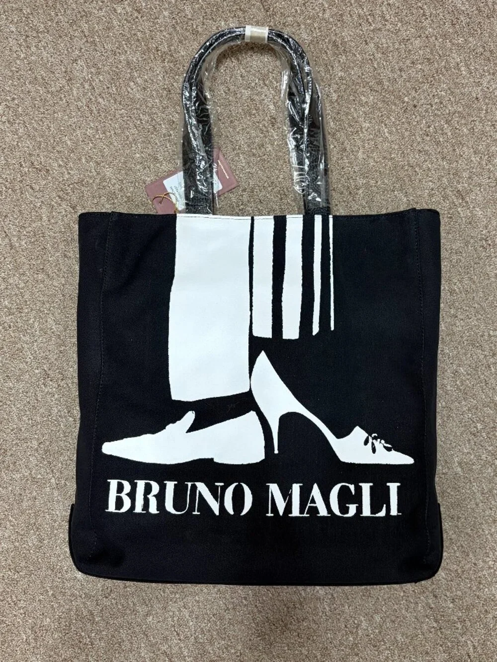 Bruno Magli Canvas Tote with Leather Straps